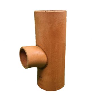 Clay 150mm x 100mm 90 degree Curved Square Plain Ended Drainage Junction Hepworth SuperSleve 150 SJ2/2