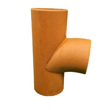 Clay 150mm x 150mm 90 degree Curved Square Plain Ended Drainage Junction Hepworth SuperSleve 150 SJ2/3