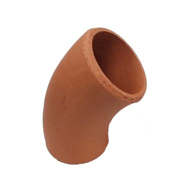 Clay 100mm 45 degree Plain Ended Drainage Bend Hepworth SuperSleeve House Drain SB2/1