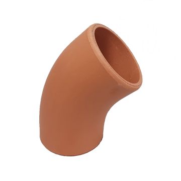 Clay 150mm 45 degree Plain Ended Drainage Bend Hepworth SuperSleve 150 SB2/2