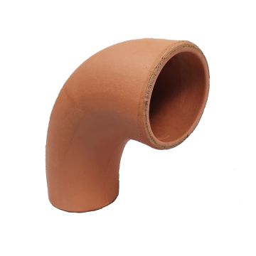 Clay 100mm 90 degree Plain Ended Drainage Bend Hepworth SuperSleve House Drain SB1/1