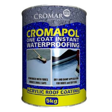 Cromar Cromapol Acrylic Waterproof Roof Coating Grey 1kg / 2.5kg / 5kg / 20kg - from About Roofing Supplies Limited