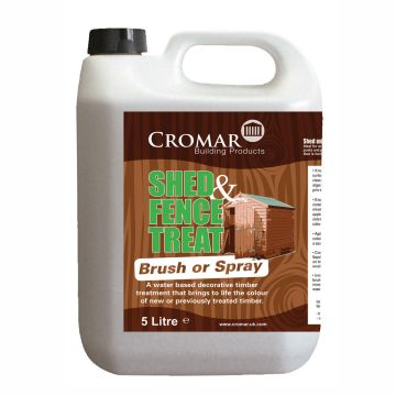 Cromar Shed & Fence Treat 5 litre Light Brown / Dark Brown  - from About Roofing Supplies Limited