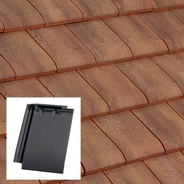 Edilians HP17 Interlocking Clay Roof Tile Slate / Burnt Red / Chevreuse - from About Roofing Supplies Limited