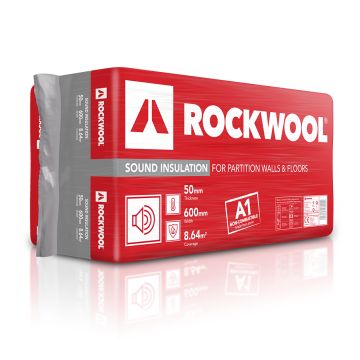 Rockwool Sound Insulation Slabs For Walls & Floors 1200mm x 600mm x 50mm (8.64m2 per Pack)