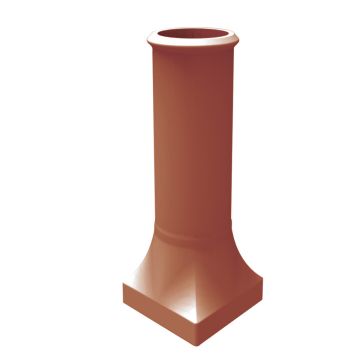 Clay Square Base Round Chimney Pot 685mm / 900mm / 1200mm Red / Buff / Blue Black / Glazed - from About Roofing Supplies Limited