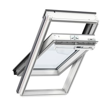 Velux GGU CK02 0070 Centre Pivot Roof Window White Polyurethane Internal Finish - from About Roofing Supplies Limited