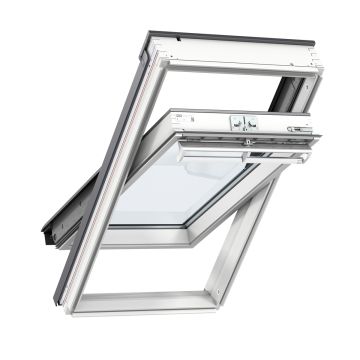 Velux GGU CK04 007021U Centre Pivot Roof Window White Polyurethane Integra Electric -55cm x 98cm - from About Roofing Supplies Limited