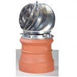 Brewer Aspirotor Chimney Cowl Model 150 Anti Downdraft Cowl Terracotta / Stainless Steel - from About Roofing Supplies Limited
