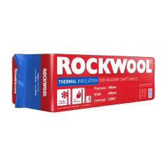 Rockwool Thermal Insulation Cavity Batt For Masonry Cavity Walls 1200mm x 455mm x 100mm 3.82m2 pack